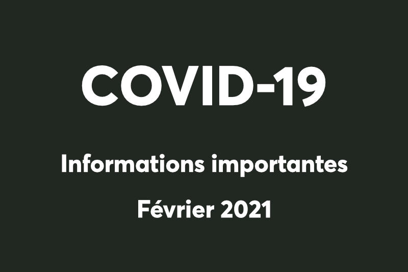 Mesures COVID-19 à partir du 8 février 2021